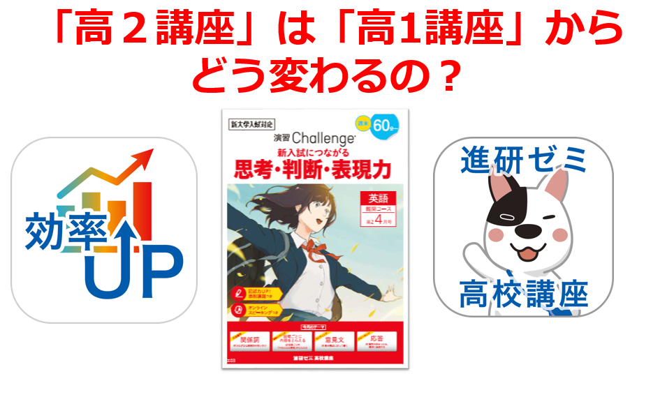 進研ゼミ高２講座 高２講座 は 高１講座 からどう変わるの 保護者サポート 高校講座 受講中のかた向け